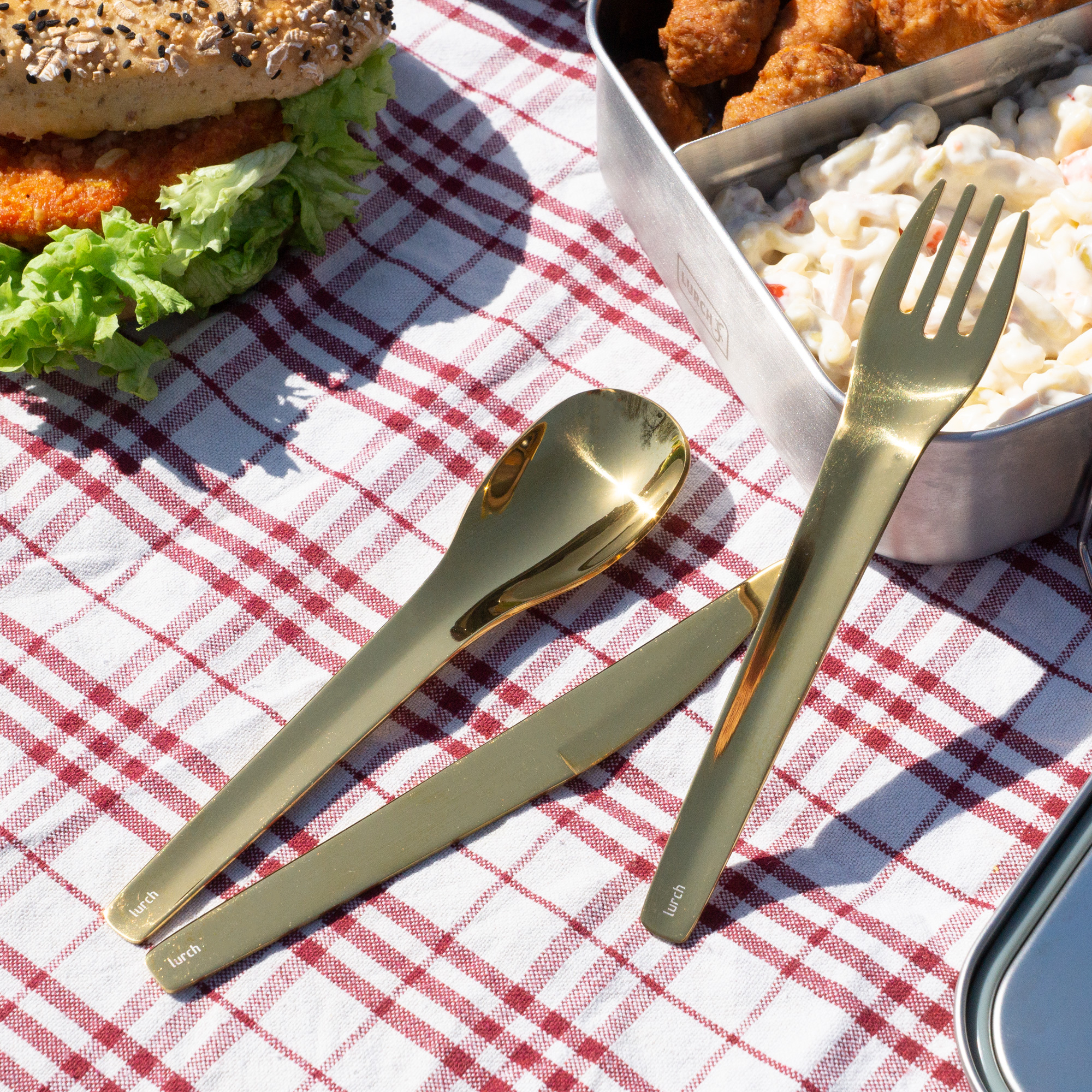 Lurch Bestiksæt To-Go rustfrit stål /guld med opbevaringsboks Lurch Bestiksæt To-Go rustfrit stål /guld med opbevaringsboks